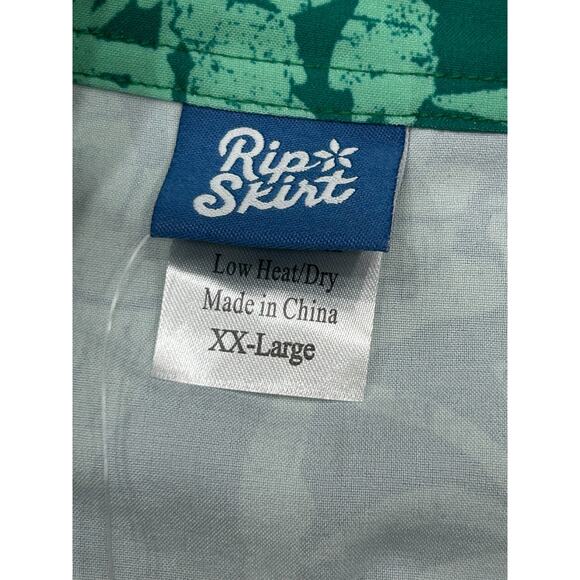 NWT Rip Skirt Womens Hibiscus Green Floral Stretch Wrap Mini Skirt Size XX-Large - Picture 4 of 8